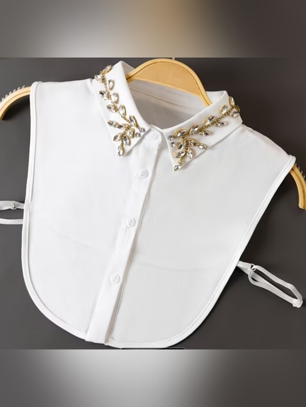 Embellished White Detachable Collar